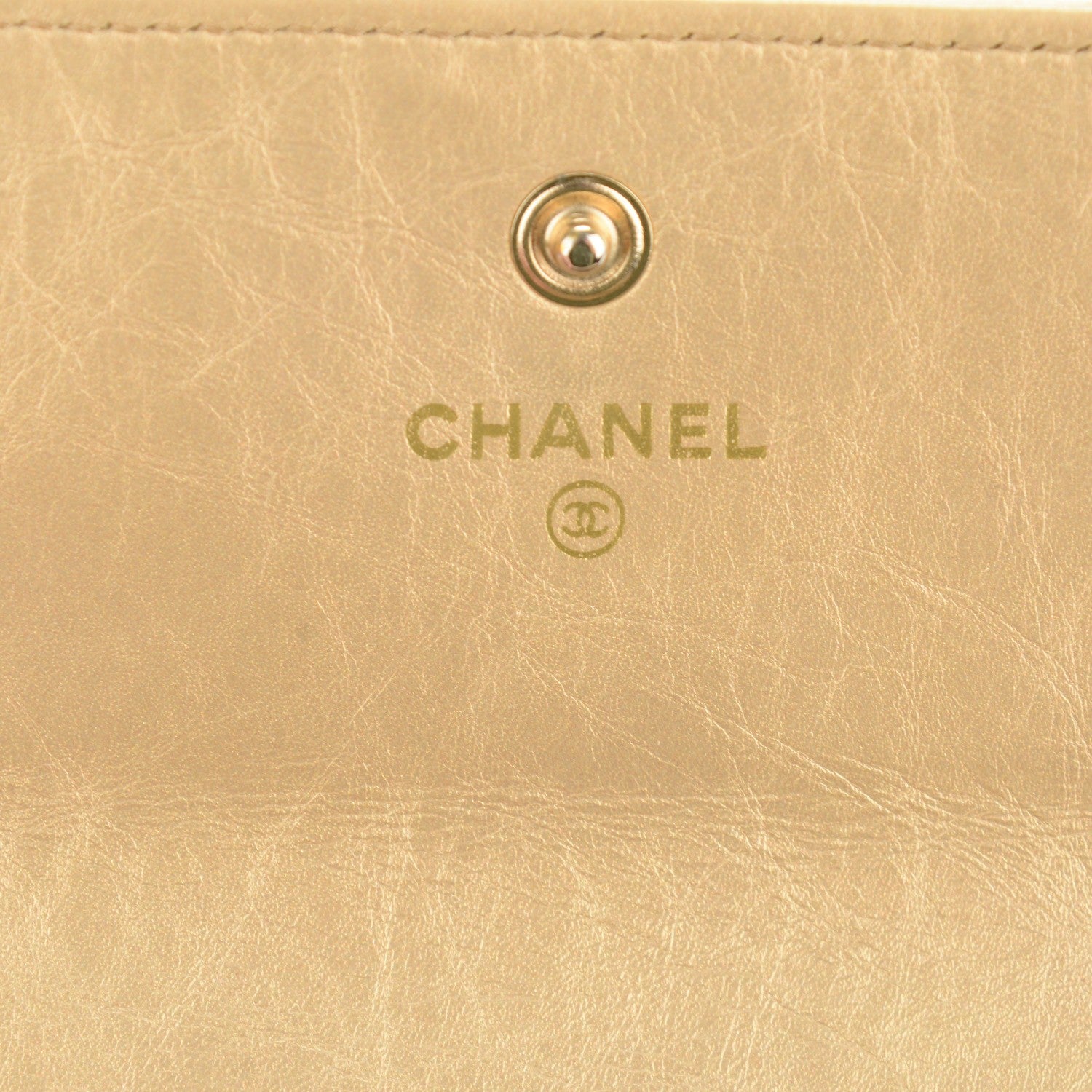 Chanel Aged Metallic Calfskin Quilted Large Palette Flap Wallet Gold 6 of 8