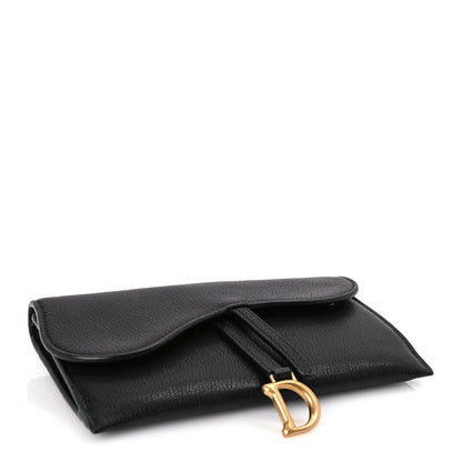 Christian Dior Goatskin Saddle Long Wallet With Chain Black 4 of 10