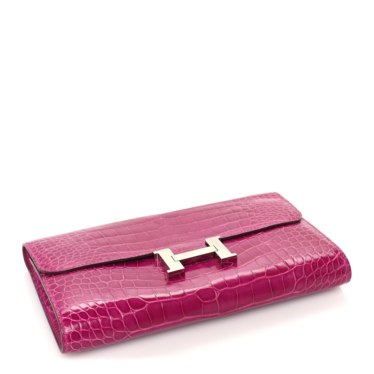 Shiny Alligator Constance Long Wallet Rose Scheherazade