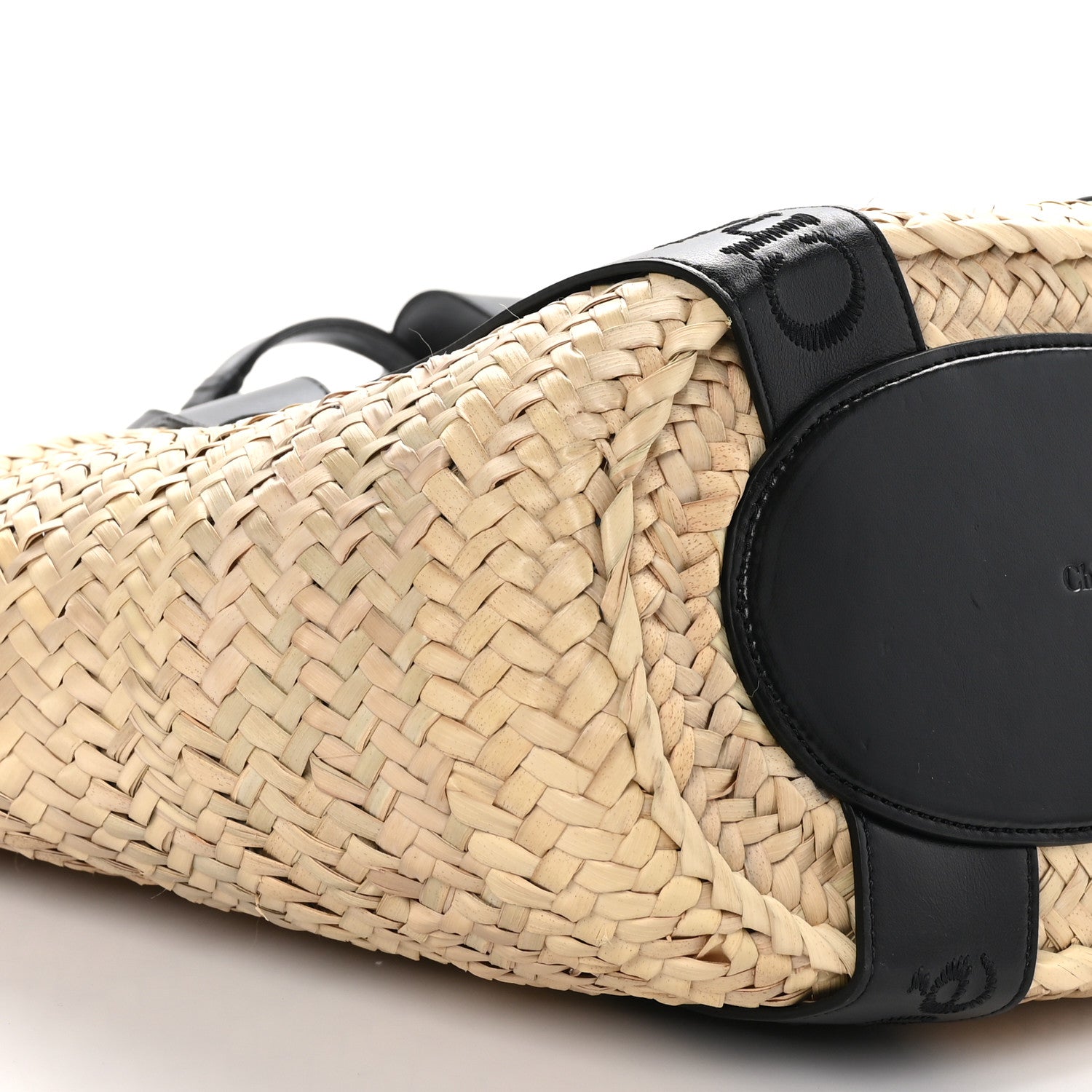 Chloe Raffia Smooth Calfskin Medium Sense Basket Black 8 of 9