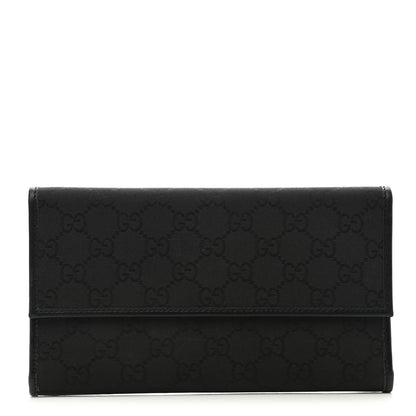 Gucci Monogram Nylon Continental Wallet Black 1 of 10