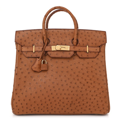 Hermes Ostrich HAC Birkin 32 Gold 1 of 15