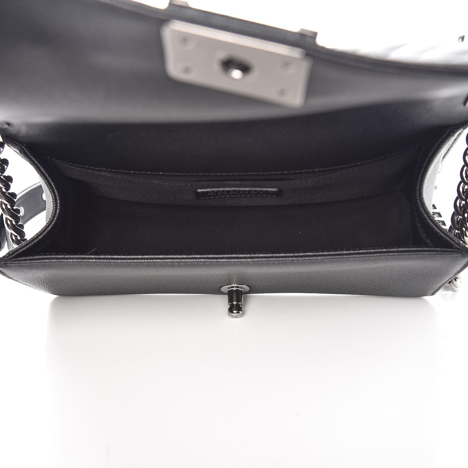 Chanel Caviar Chevron Quilted Medium Boy Flap Black 5 of 8