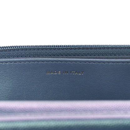 Chanel Iridescent Caviar Quilted Wallet On Chain WOC Dark Blue 6 of 9