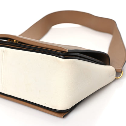 Celine Shiny Smooth Calfskin Medium Frame Shoulder Bag Tan Optic White 8 of 12