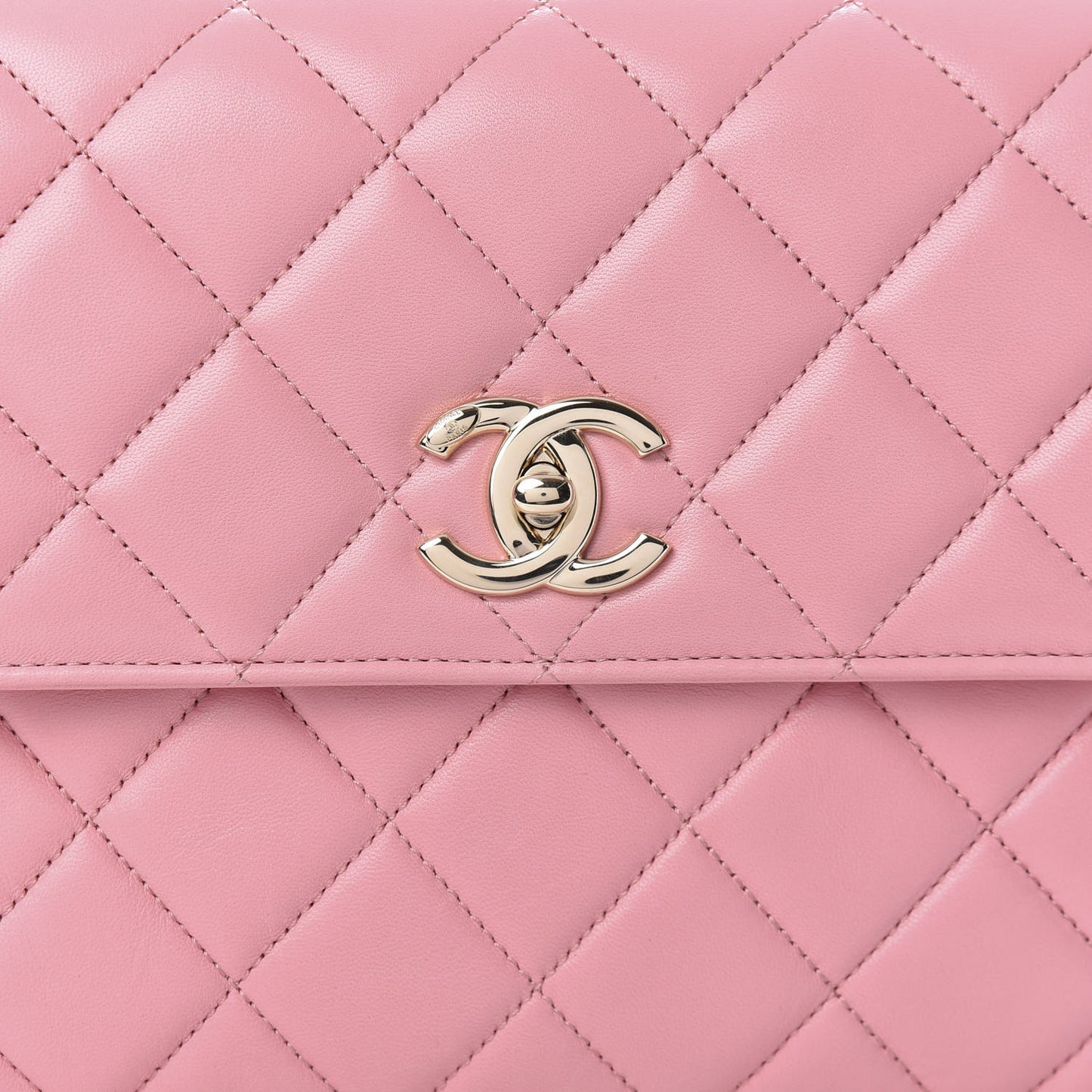 Lambskin Quilted Medium Trendy CC Flap Dual Handle Bag Pink