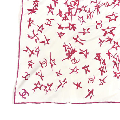 Chanel Silk CC Scrunchie and Scarf Hair Tie Set White Pink Blue 3 of 4