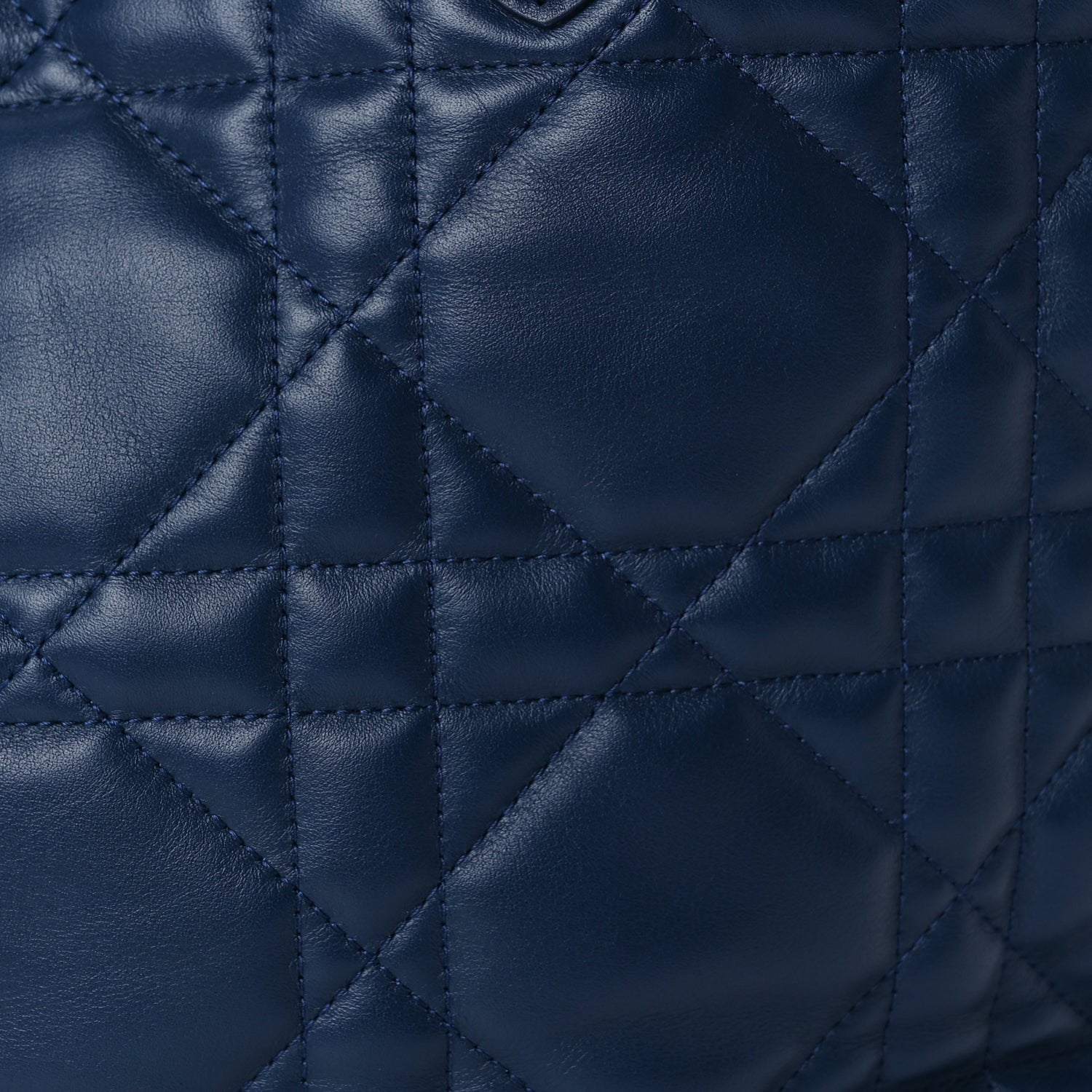 Christian Dior Calfskin Macrocannage Large Toujours   Deep Ocean Blue 5 of 9