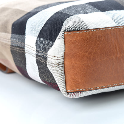 Burberry Canvas Mega Check Medium Tottenham Brit Tote Saddle Brown 10 of 16