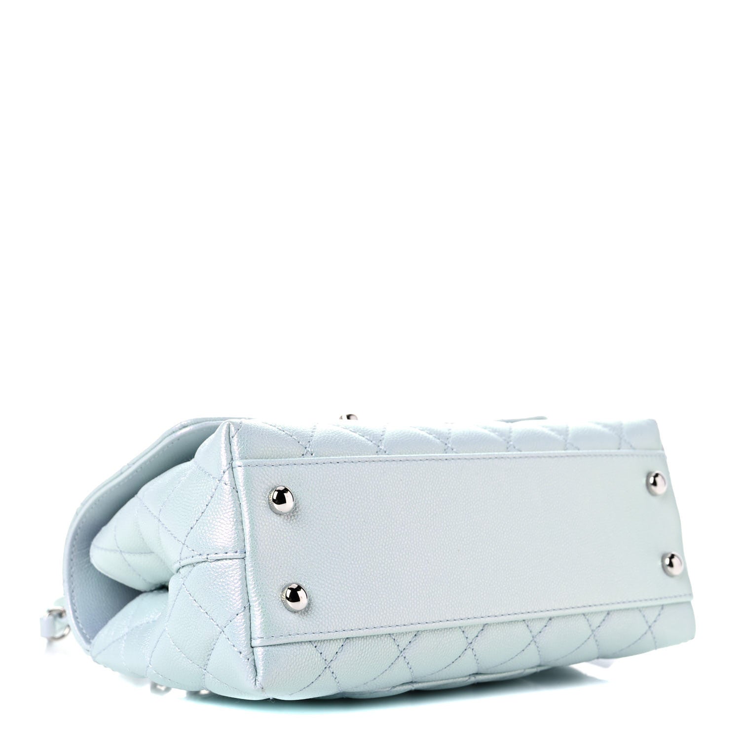 Chanel Iridescent Caviar Quilted Mini Coco Handle Flap Light Blue 4 of 10