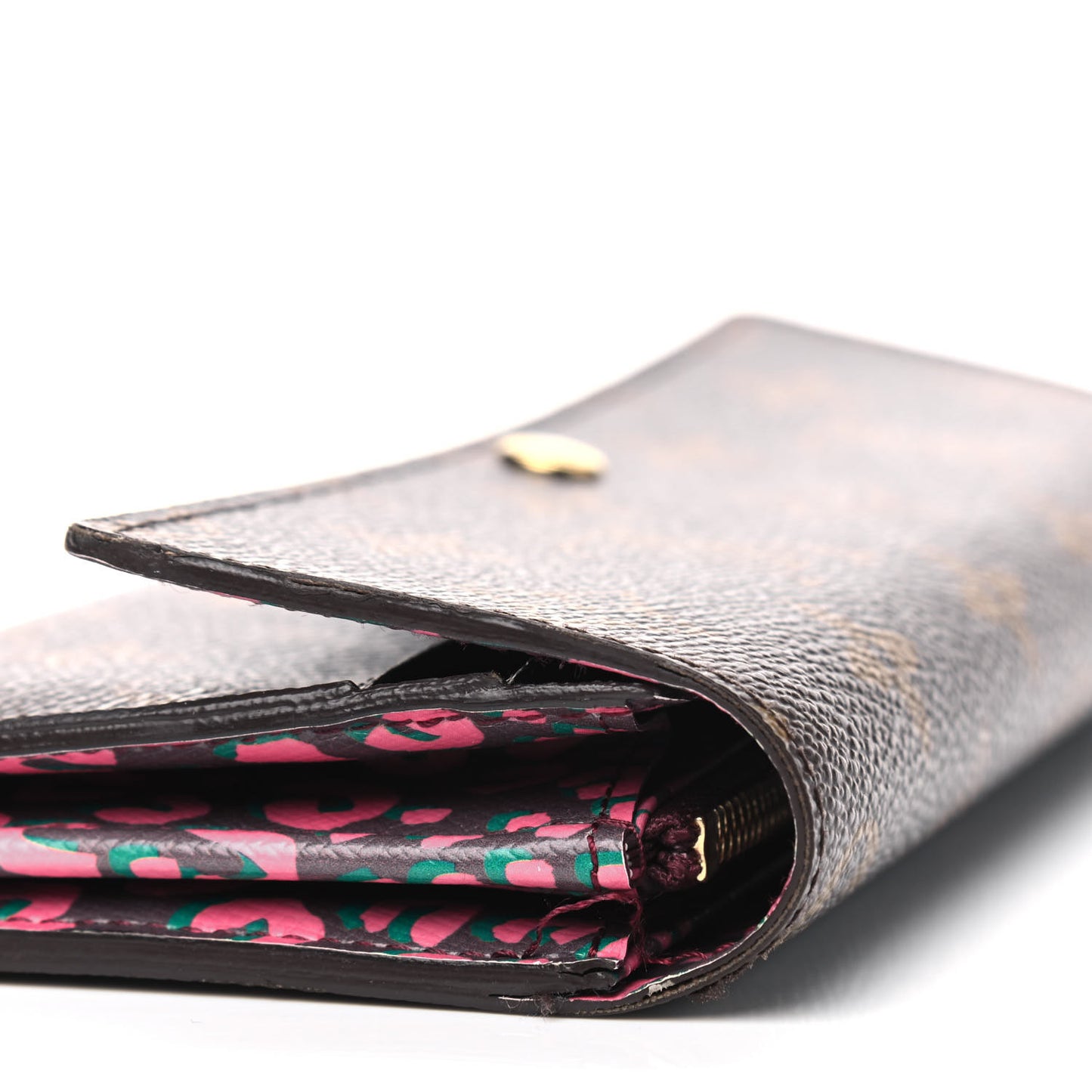 Monogram Leopard Sarah Wallet Rouge Fauviste