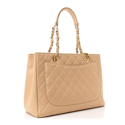 Chanel Caviar Quilted Grand Shopping Tote GST Beige Clair 3 of 7