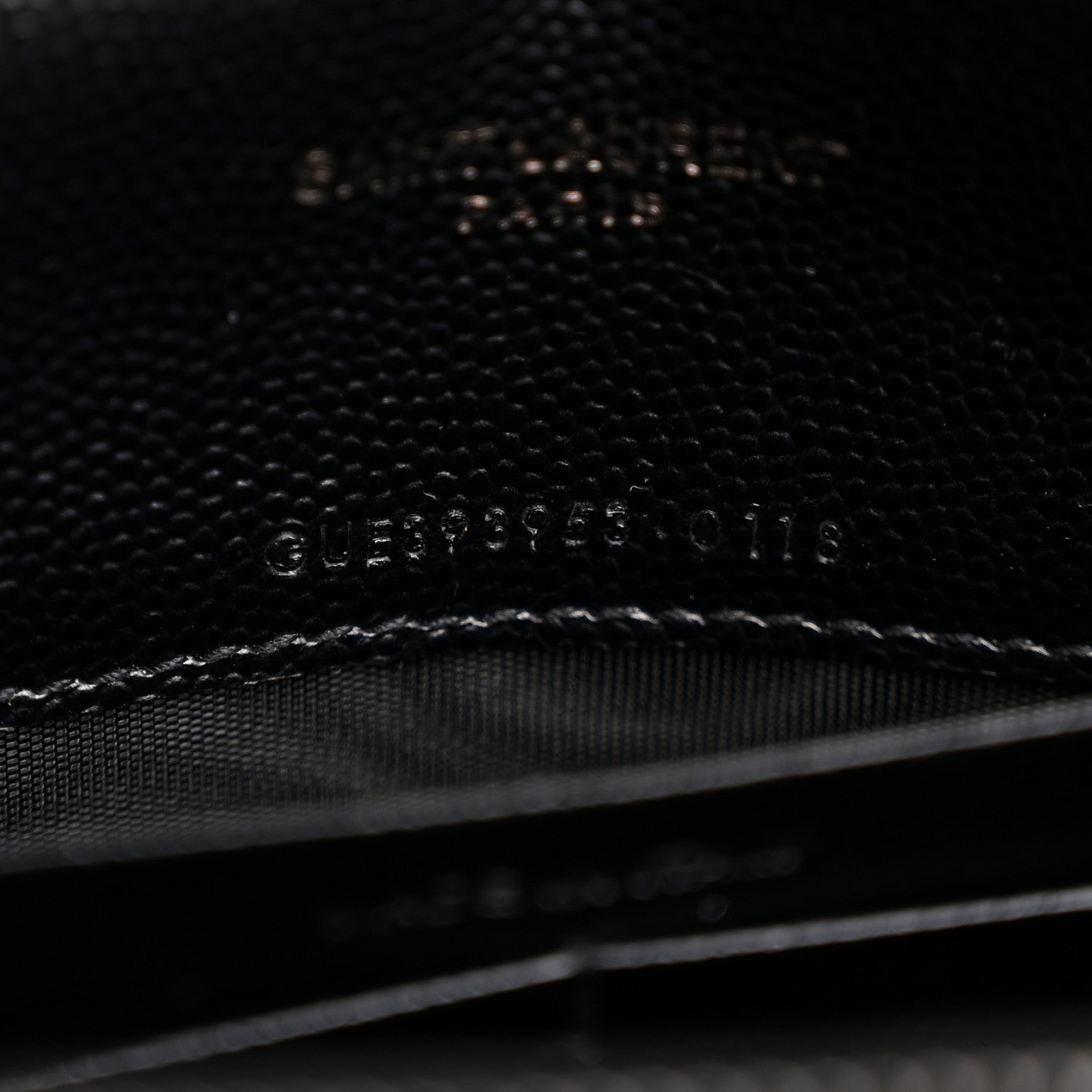 Saint Laurent Grain De Poudre Matelasse Chevron Monogram Monochrome Envelope Chain Wallet Black 7 of 13