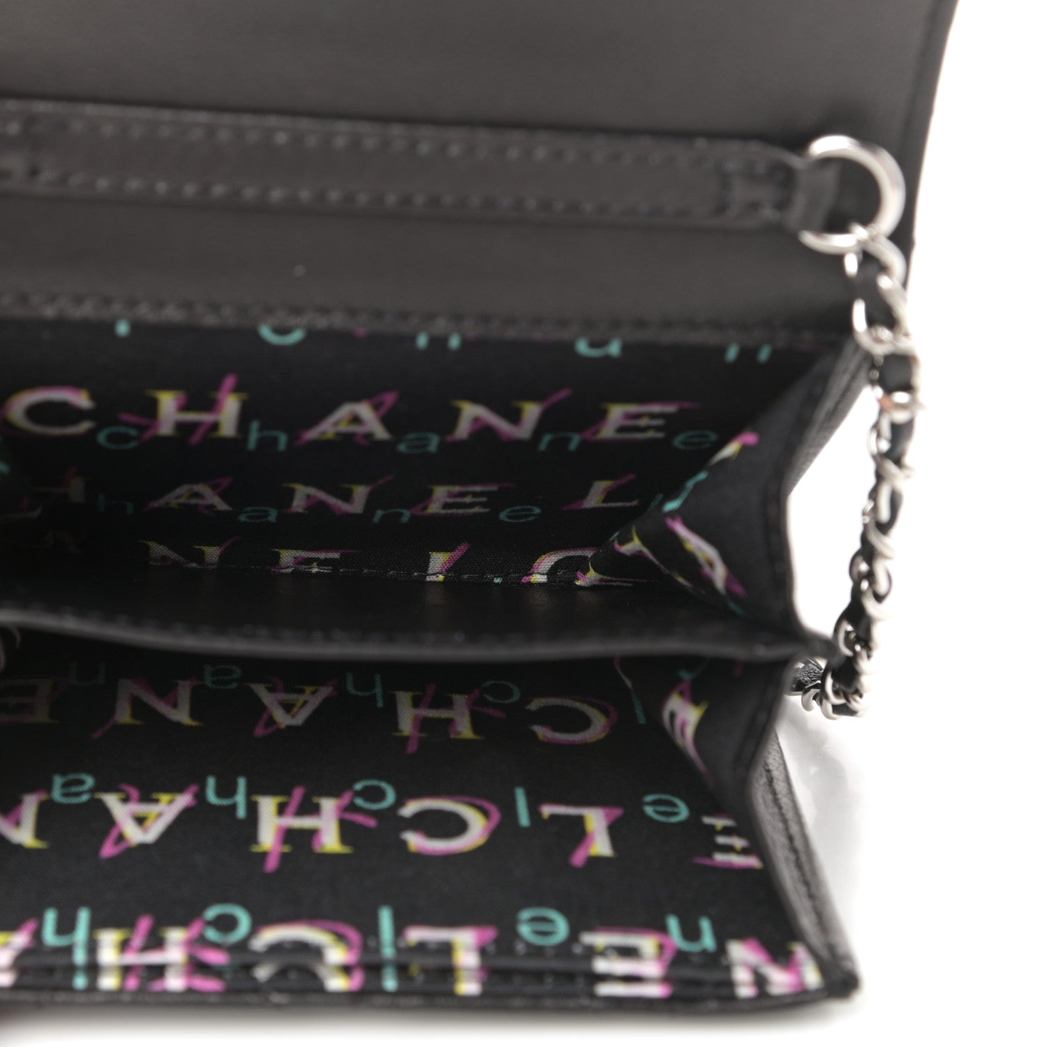 Chanel Lambskin Quilted Clutch With Chain Black 5 of 8