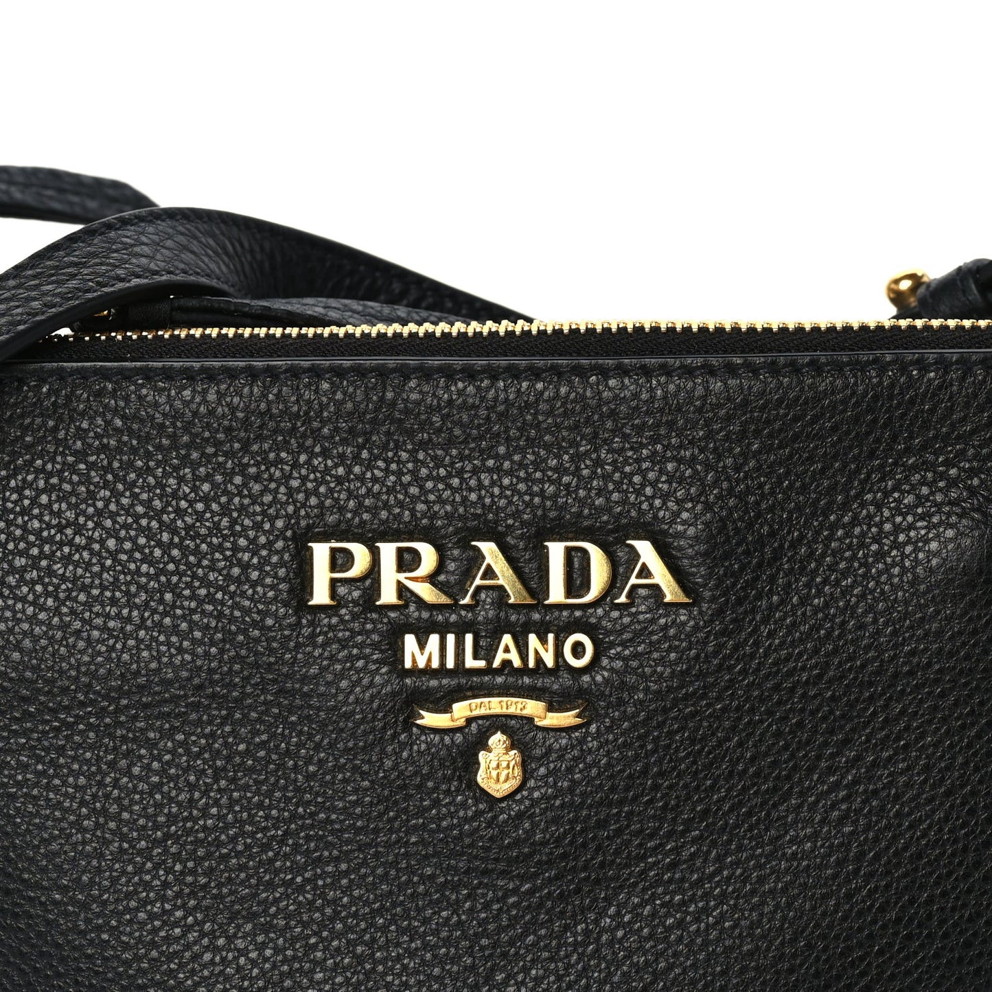 Vitello Phenix Double Zip Crossbody Bag  Black