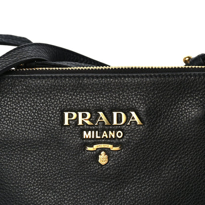 Prada Vitello Phenix Double Zip Crossbody Bag  Black 6 of 8