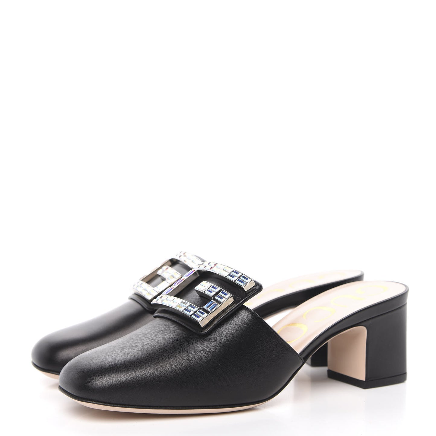 Malaga Kid Crystal Square G Madelyn Mules 36.5 Black