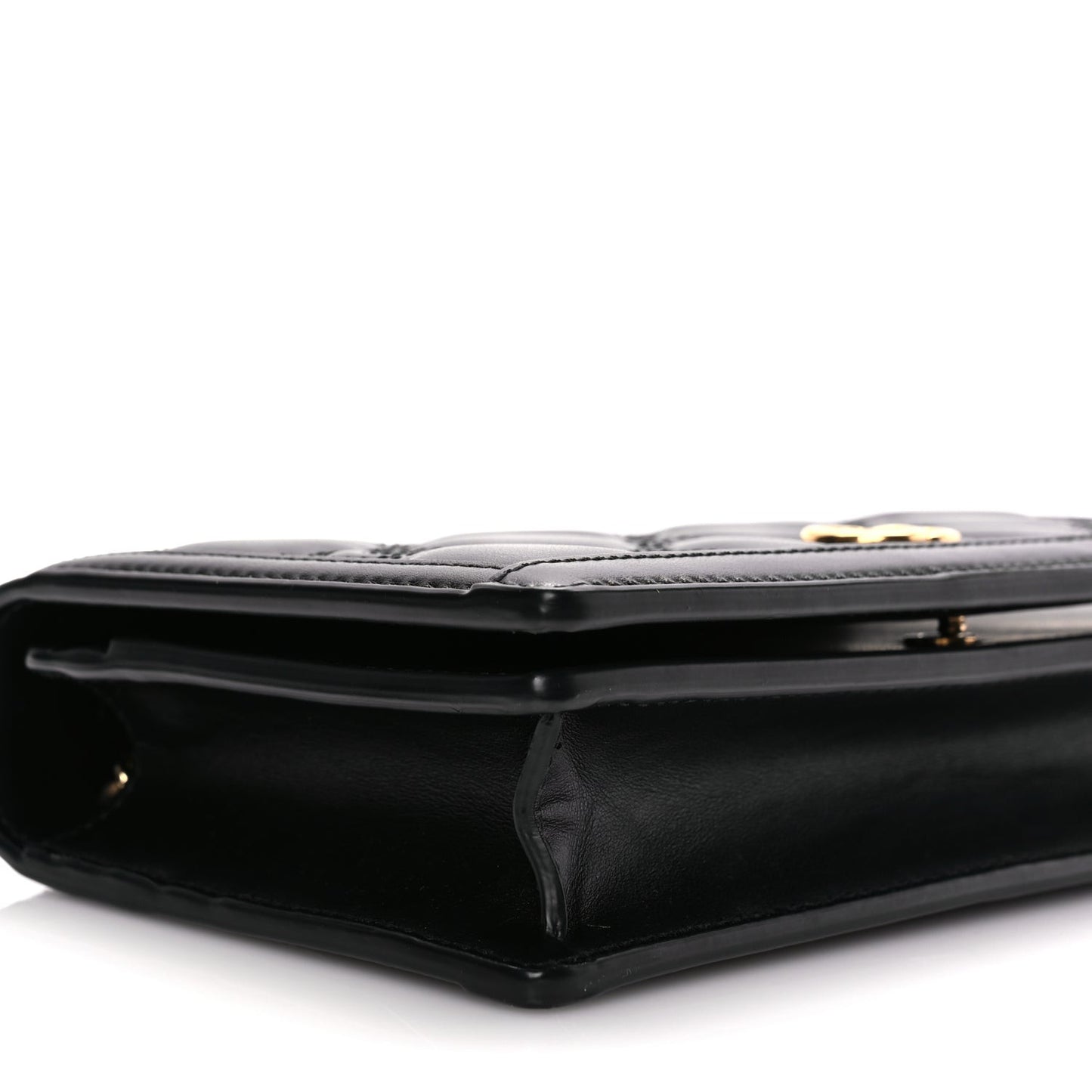 Calfskin GG Matelasse Chain Wallet Black