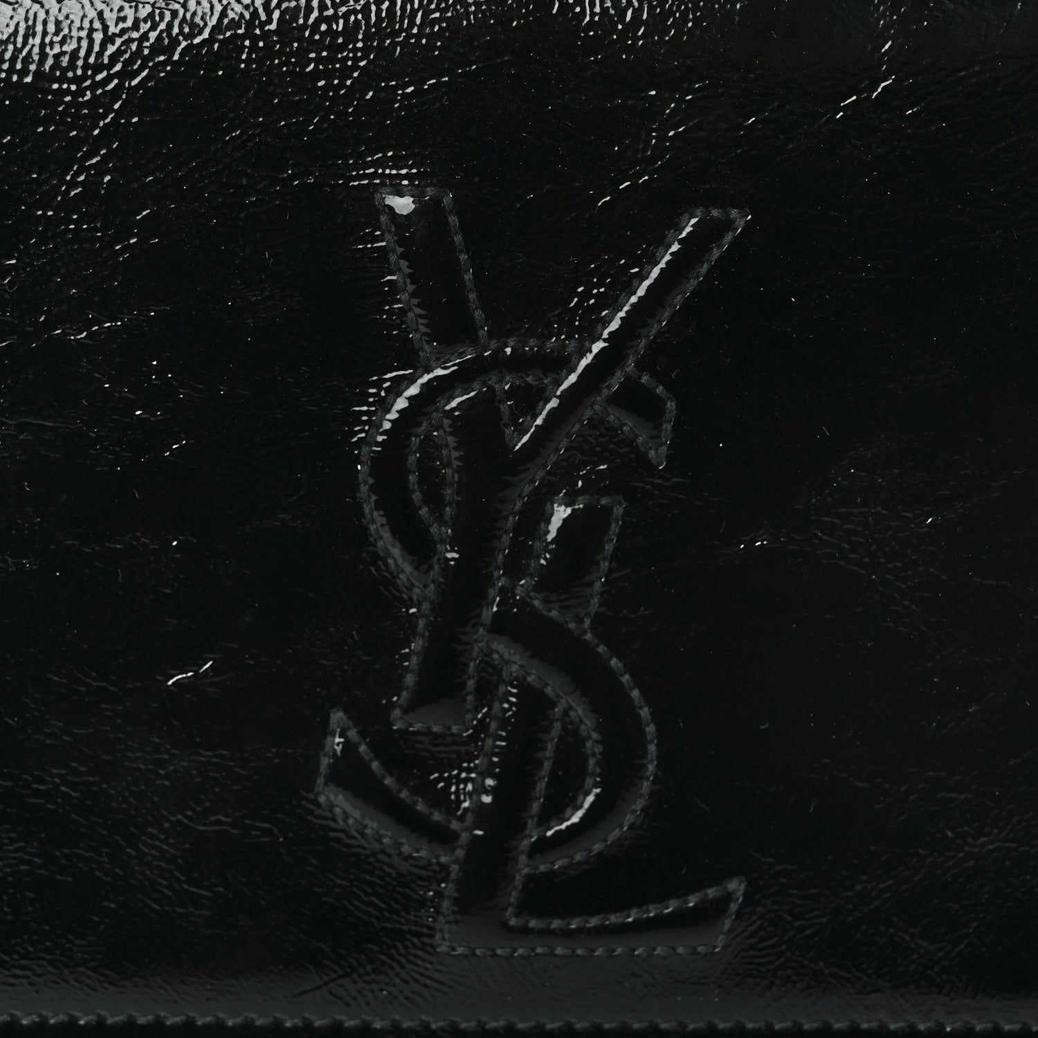 Saint Laurent Textured Patent Monogram Large Belle De Jour Clutch Black 7 of 7