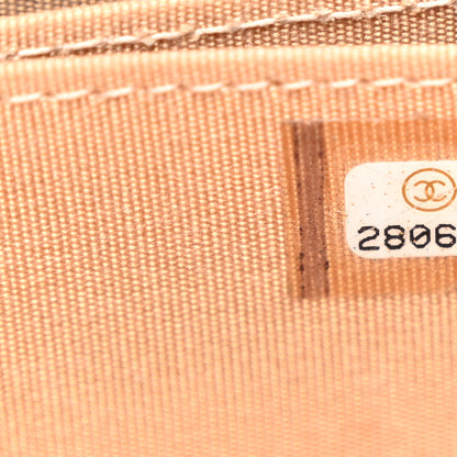 Chanel Caviar Quilted Boy Zip Around Coin Purse Wallet Beige 7 of 9