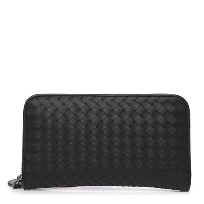 Bottega Veneta Nappa Intrecciato Zip Around Wallet Black 1 of 8