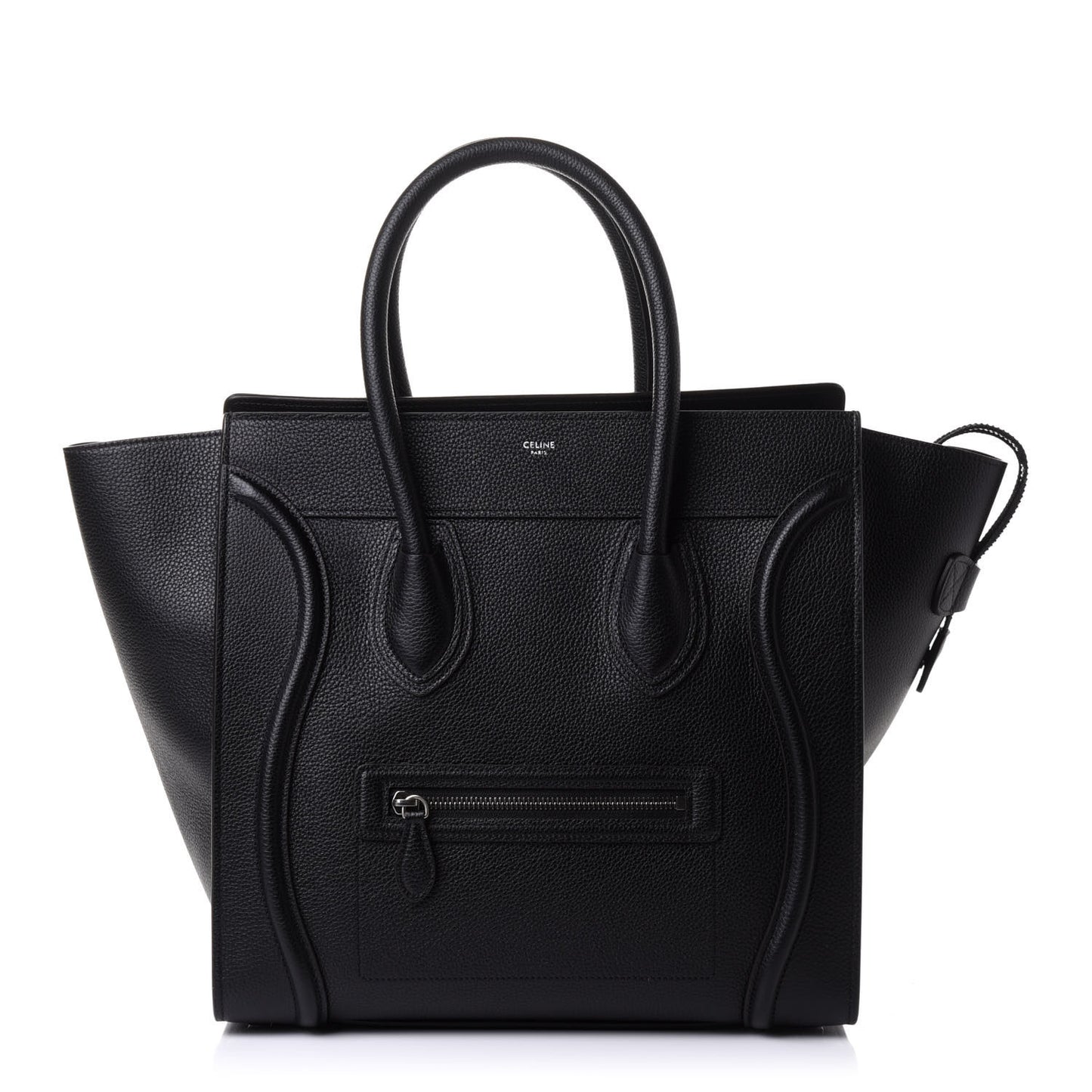 Drummed Calfskin Mini Luggage Black