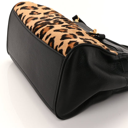 Mulberry Calf Hair Calfskin Leopard Print Small Belted Bayswater Tote Black 8 of 8