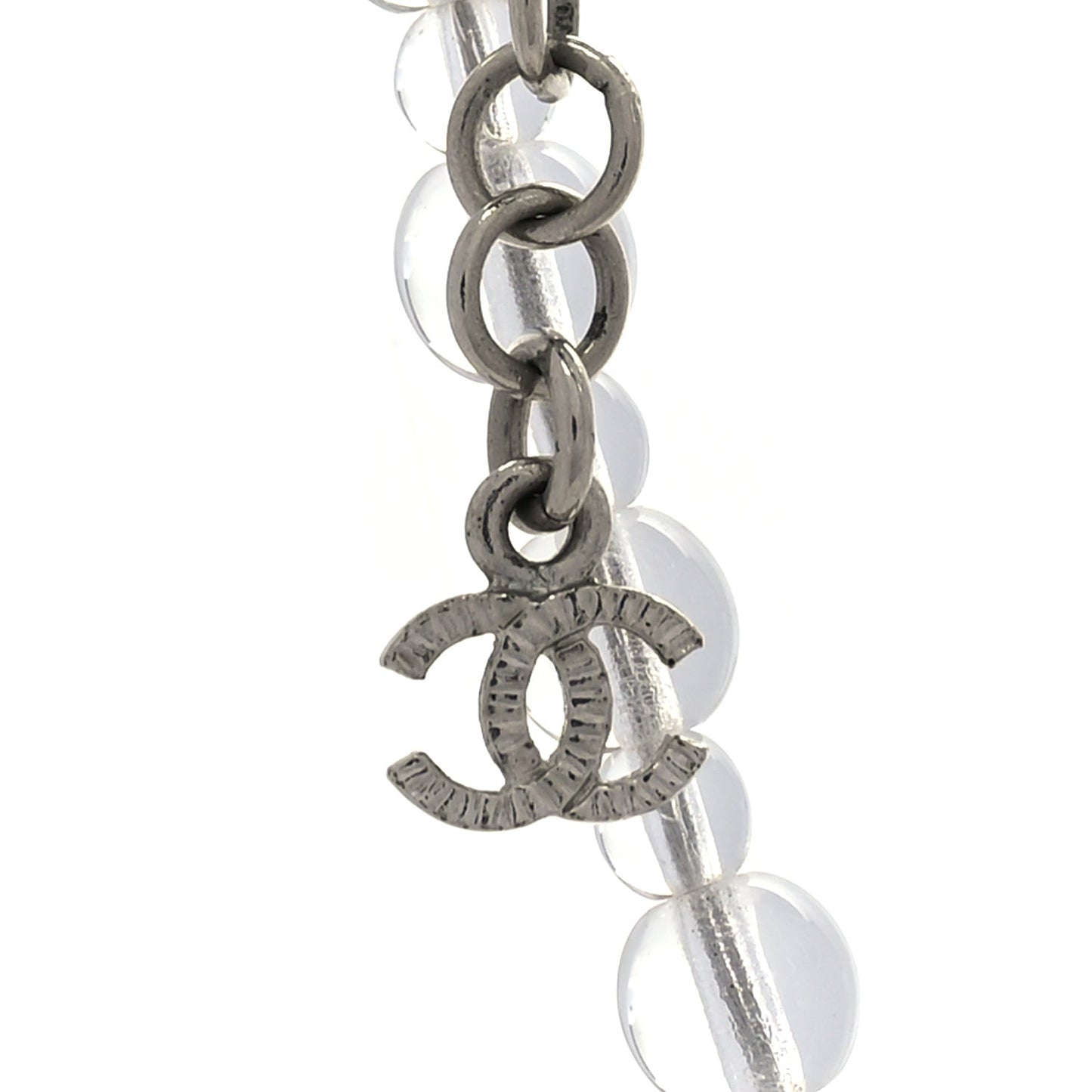Crystal CC Double Strand Long Chain Necklace Transparent