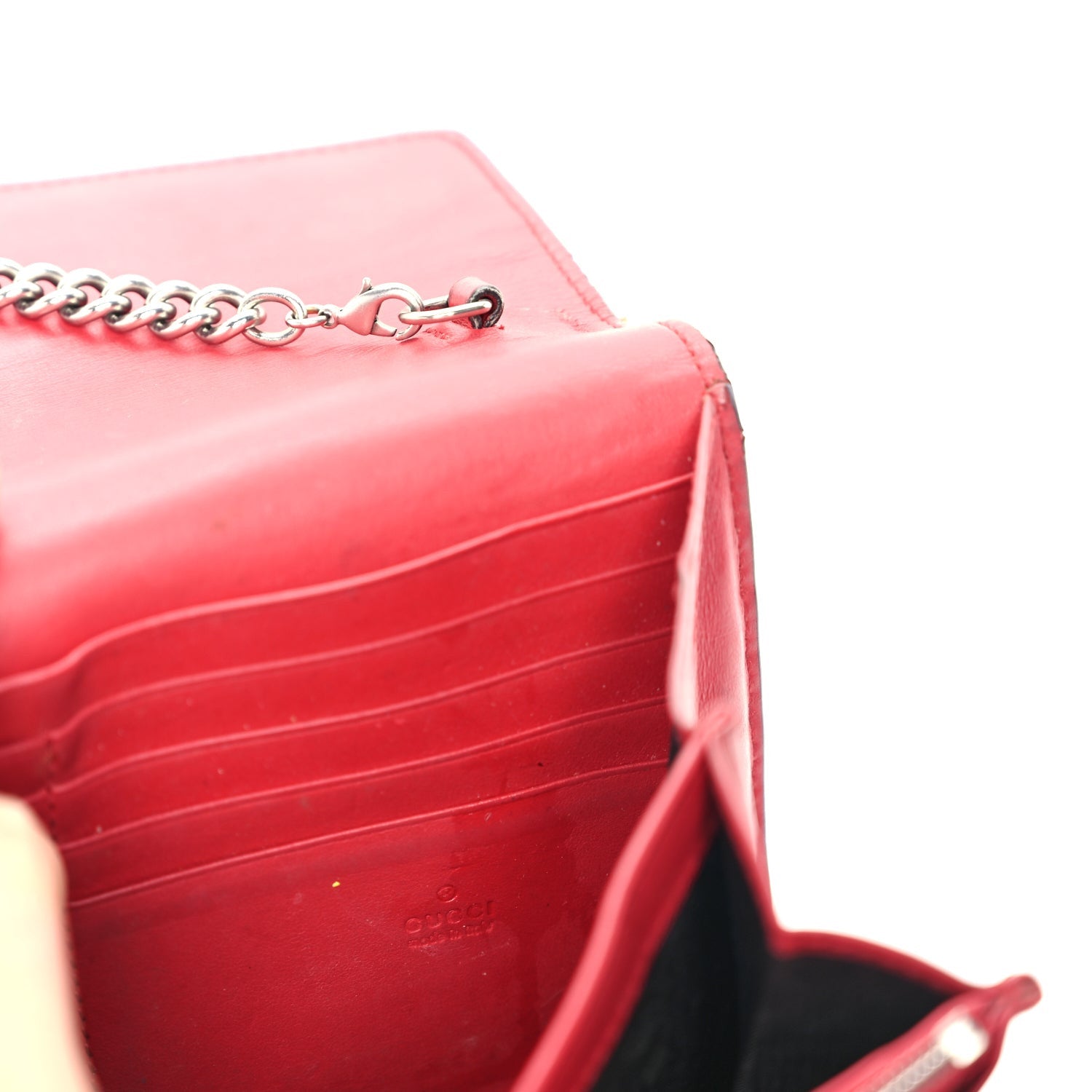 Gucci GG Supreme Monogram Mini Dionysus Chain Wallet Beige Vulcanic Red 5 of 8
