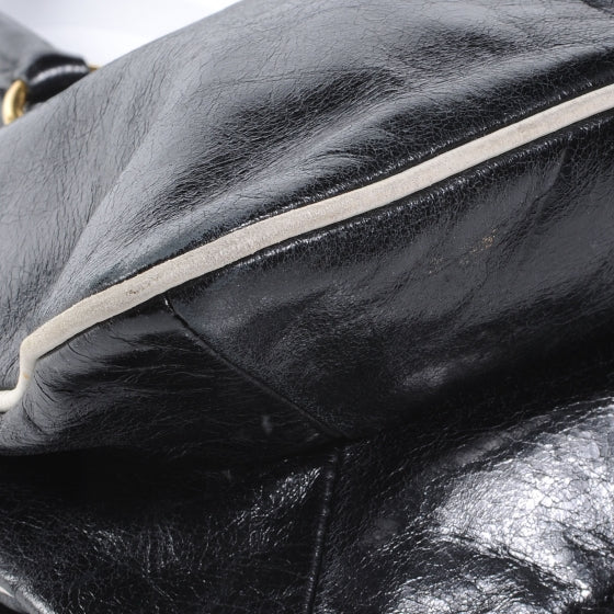 Prada Vitello Shine Borsa Cerniera Black Talco 5 of 11