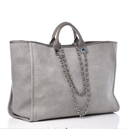 Chanel Canvas Extra Large Deauville Tote Grey 3 of 7