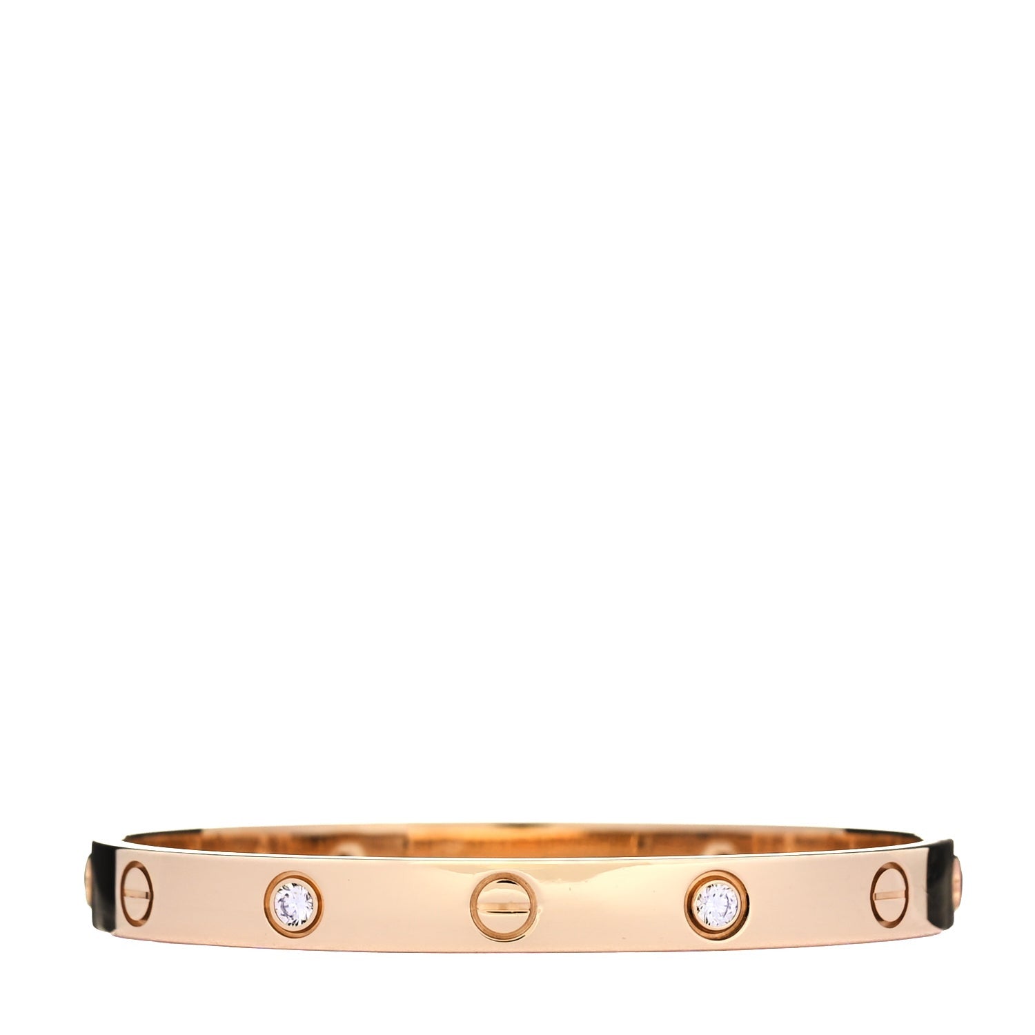 Cartier 18K Yellow Gold 4 Diamond LOVE Bracelet 17 1 of 4