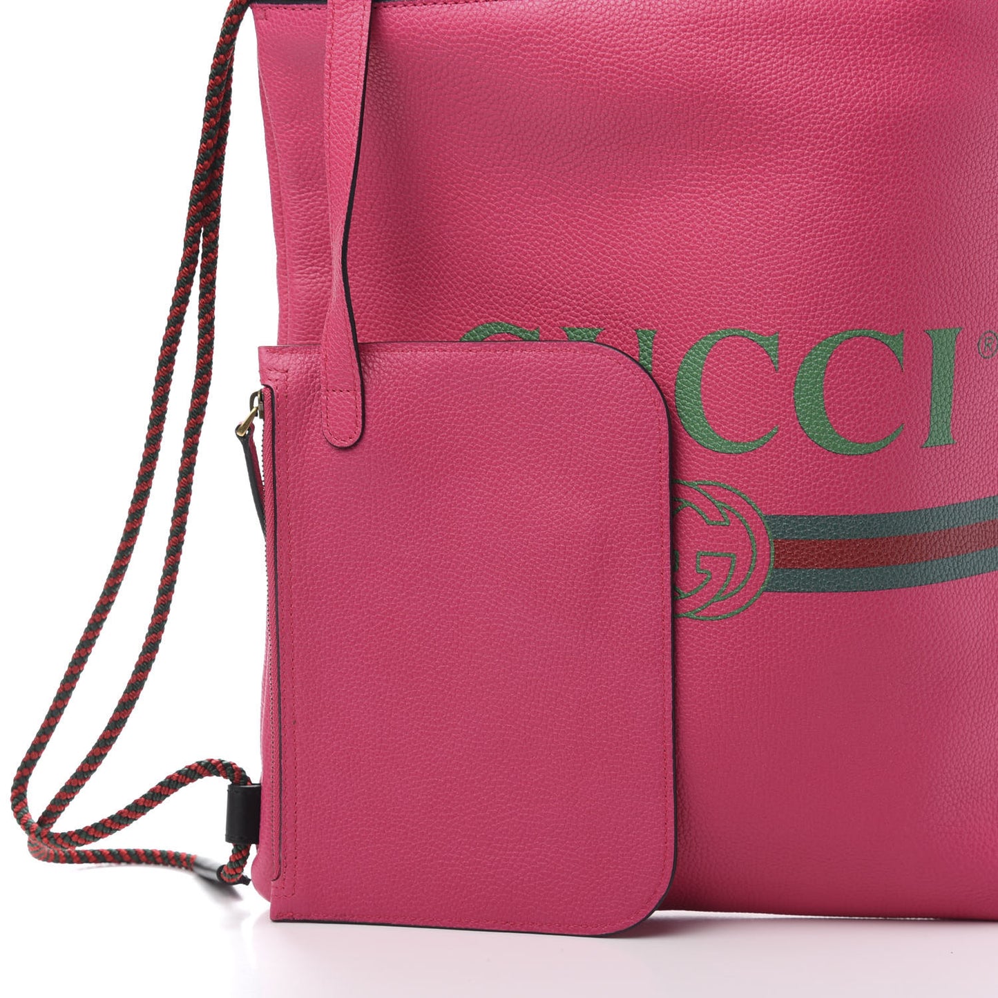 Grained Calfskin Logo Drawstring Backpack Box Pink Green Black