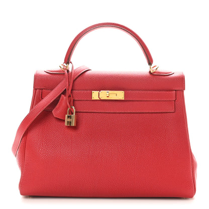 Hermes Togo Kelly Retourne 32 Rouge Casaque 1 of 10