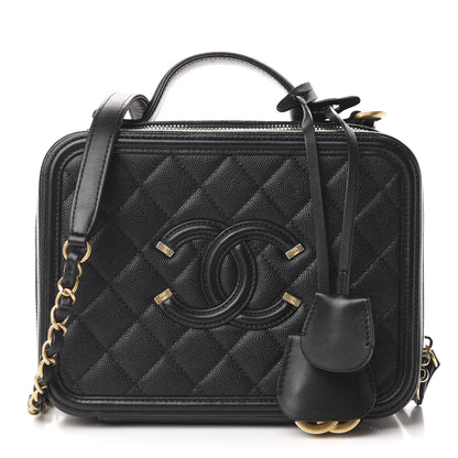 Chanel Caviar Quilted Medium CC Filigree Vanity Case Black 1 of 13