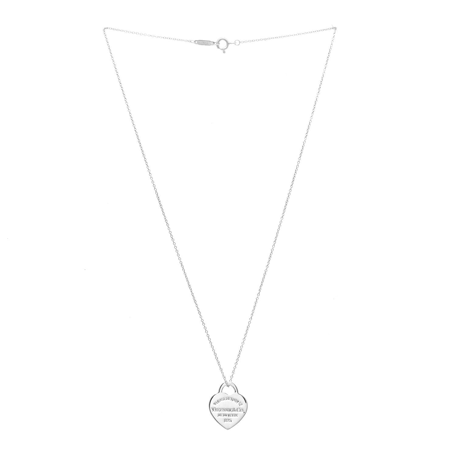 Tiffany Sterling Silver Small Return to Tiffany Heart Pendant Necklace 3 of 5