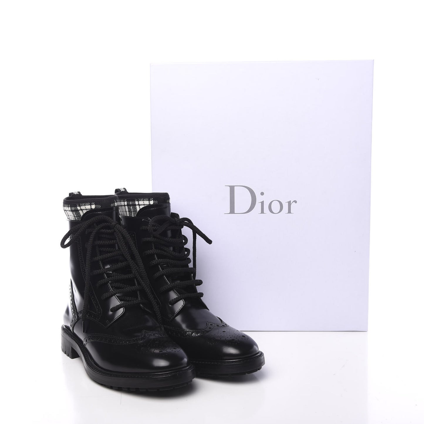 Calfskin D-Order Low Boot 40 Black White