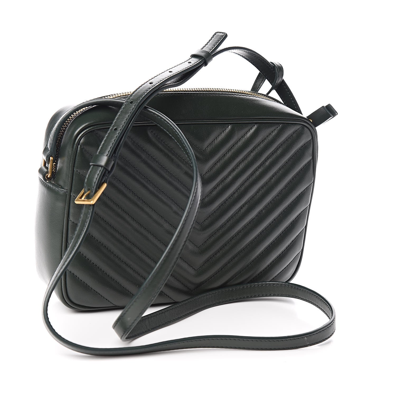 Saint Laurent Calfskin Matelasse Monogram Lou Camera Bag Green 3 of 11
