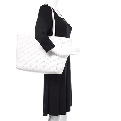 Stella McCartney Eco Alter Nappa Perforated Logo Tote Optical White 2 of 14