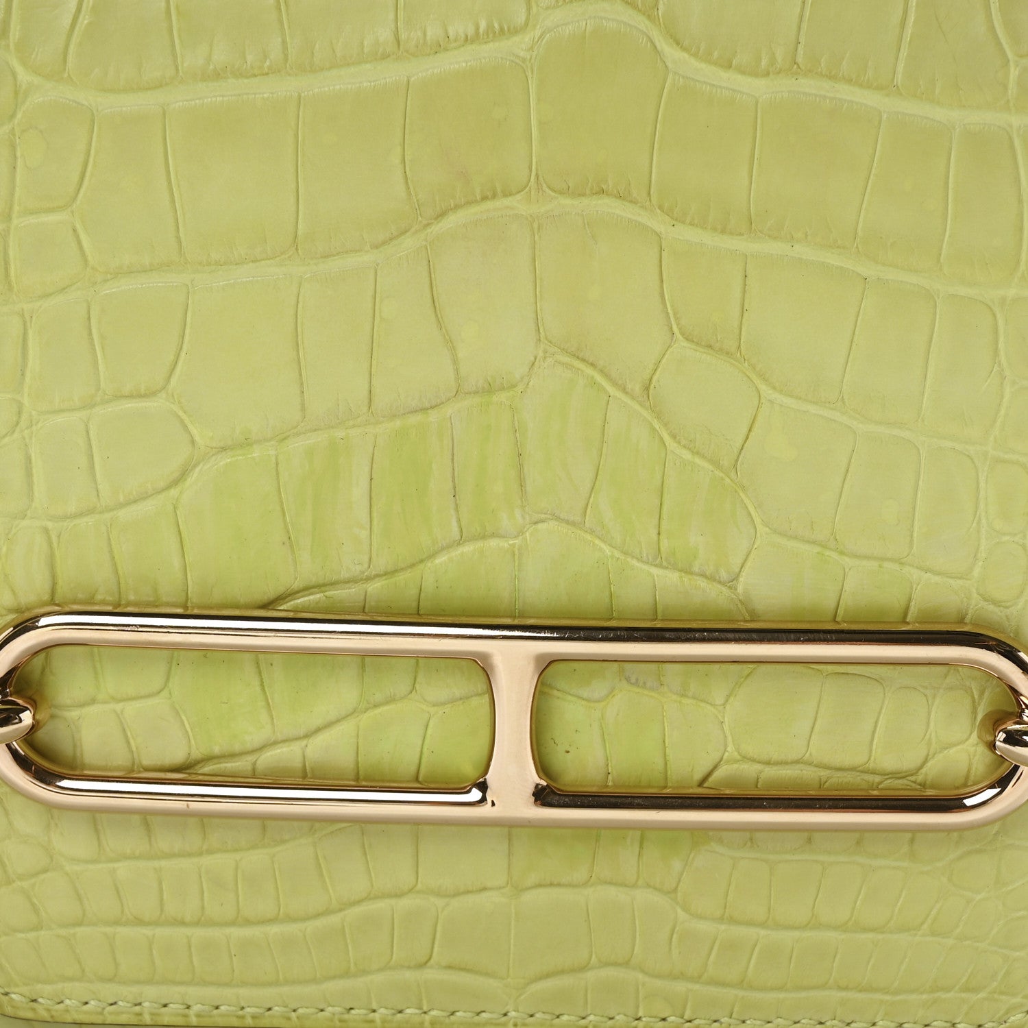 Hermes Matte Alligator Mini Sac Roulis Jaune Bourgeon 8 of 10