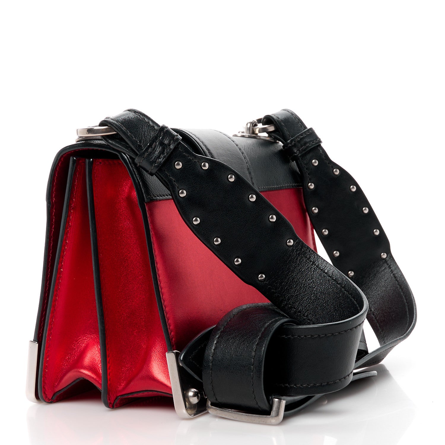 Prada City Calf Saffiano Cahier Bag Rosso Mordore Black 3 of 11