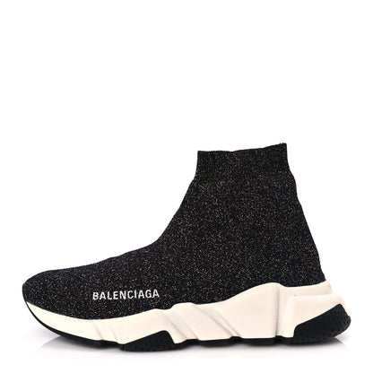 Balenciaga Knit Metal Womens Speed Sneakers 35 Black 1 of 8