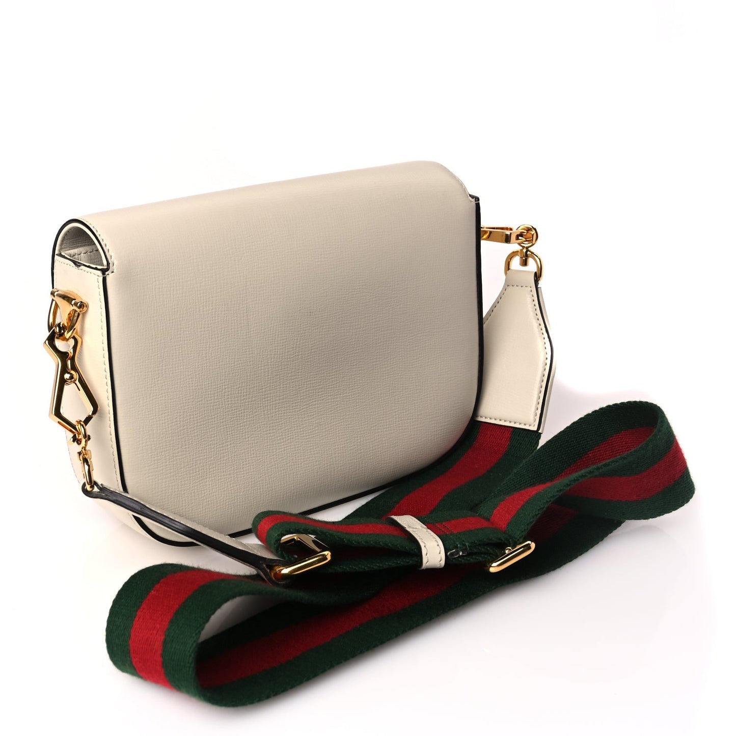 Azalea Calfskin Web Mini Horsebit 1955 Shoulder Bag Mystic White