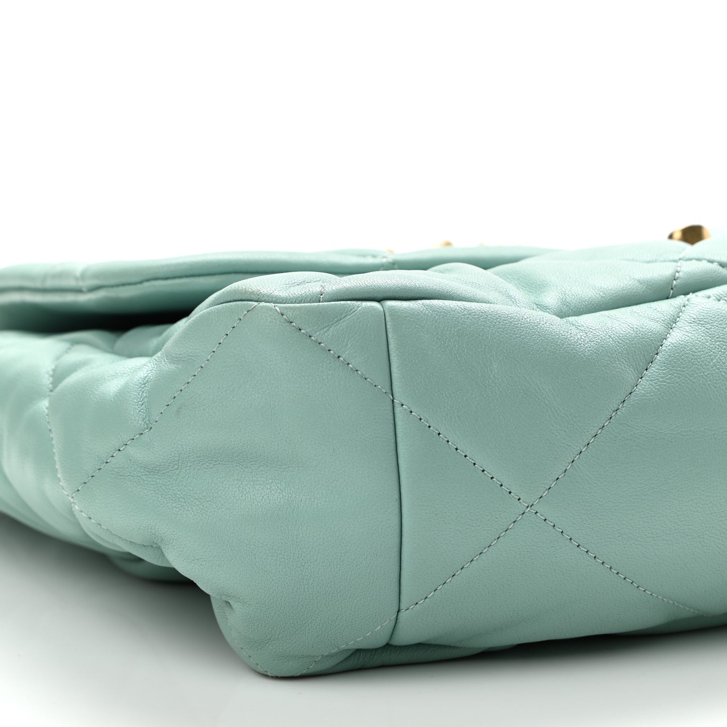 Goatskin Quilted Maxi Chanel 19 Flap Light Blue