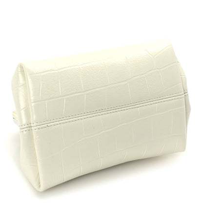 Jacquemus Calfskin Crocodile Embossed The Berlingot Clutch Light Ivory 3 of 8