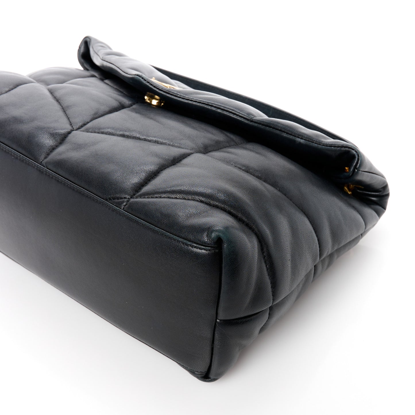 Lambskin Quilted Medium Loulou Puffer Monogram Chain Satchel Dark Leaf