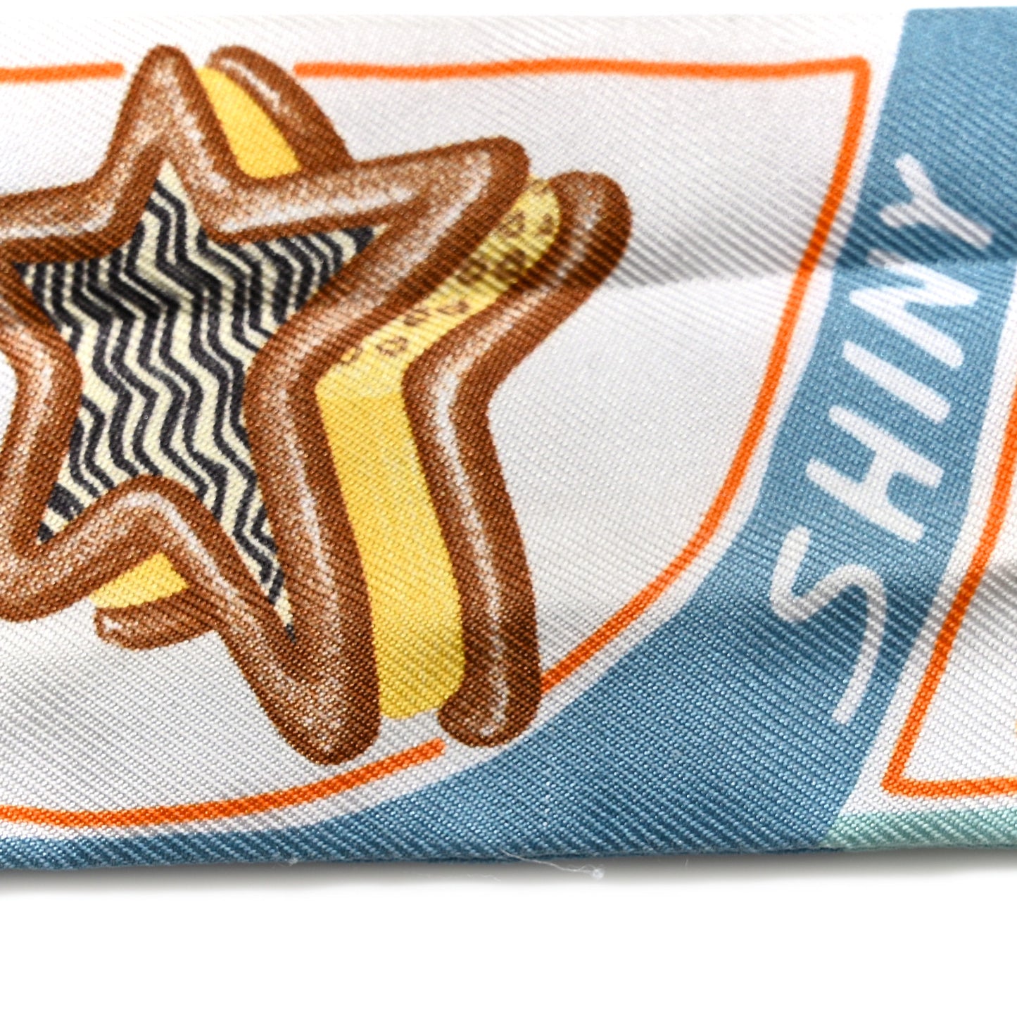 Silk Funny Ice Cream Twilly Aqua Orange Jaune