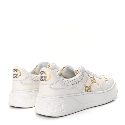 Gucci Dali Soft Calfskin GG Tennis Embossed Perforated Womens Platform 55mm Sneakers White Gold 5 of 10