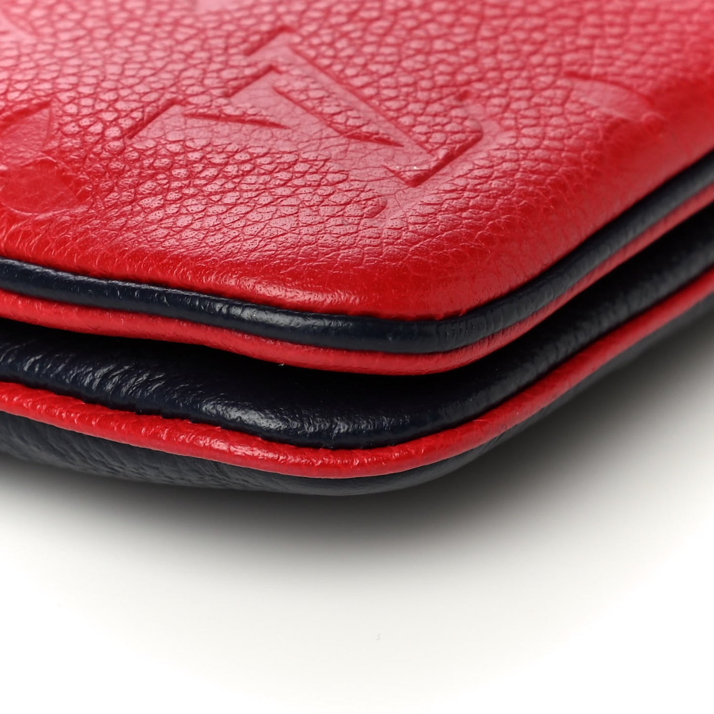 Empreinte Double Zip Pochette Marine Rouge