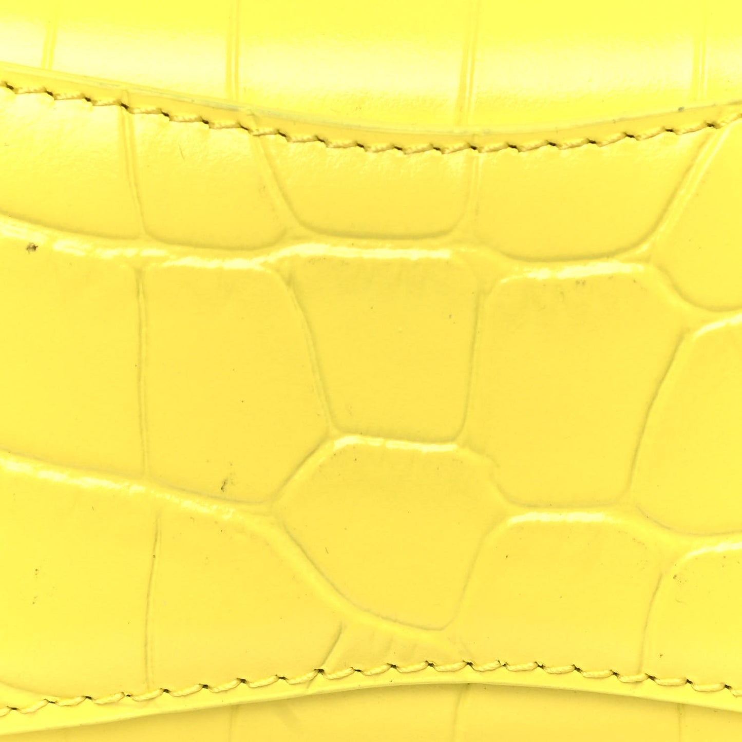 Calfskin Crocodile Embossed Neo Classic Hardware Nano City Crossbody Light Yellow